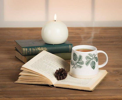 Green Pinecones Wide Base Mug