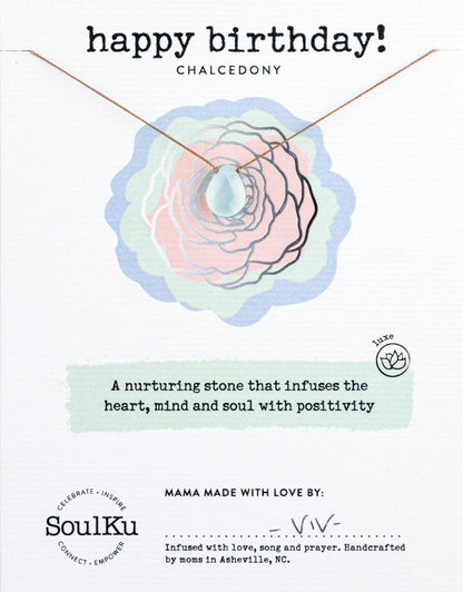 Happy Birthday Chalcedony Necklace