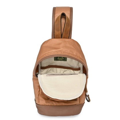 Coated Canvas Sling Bag in Burgundy