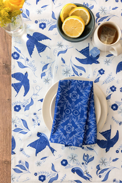 Blue Songbird Table Runner