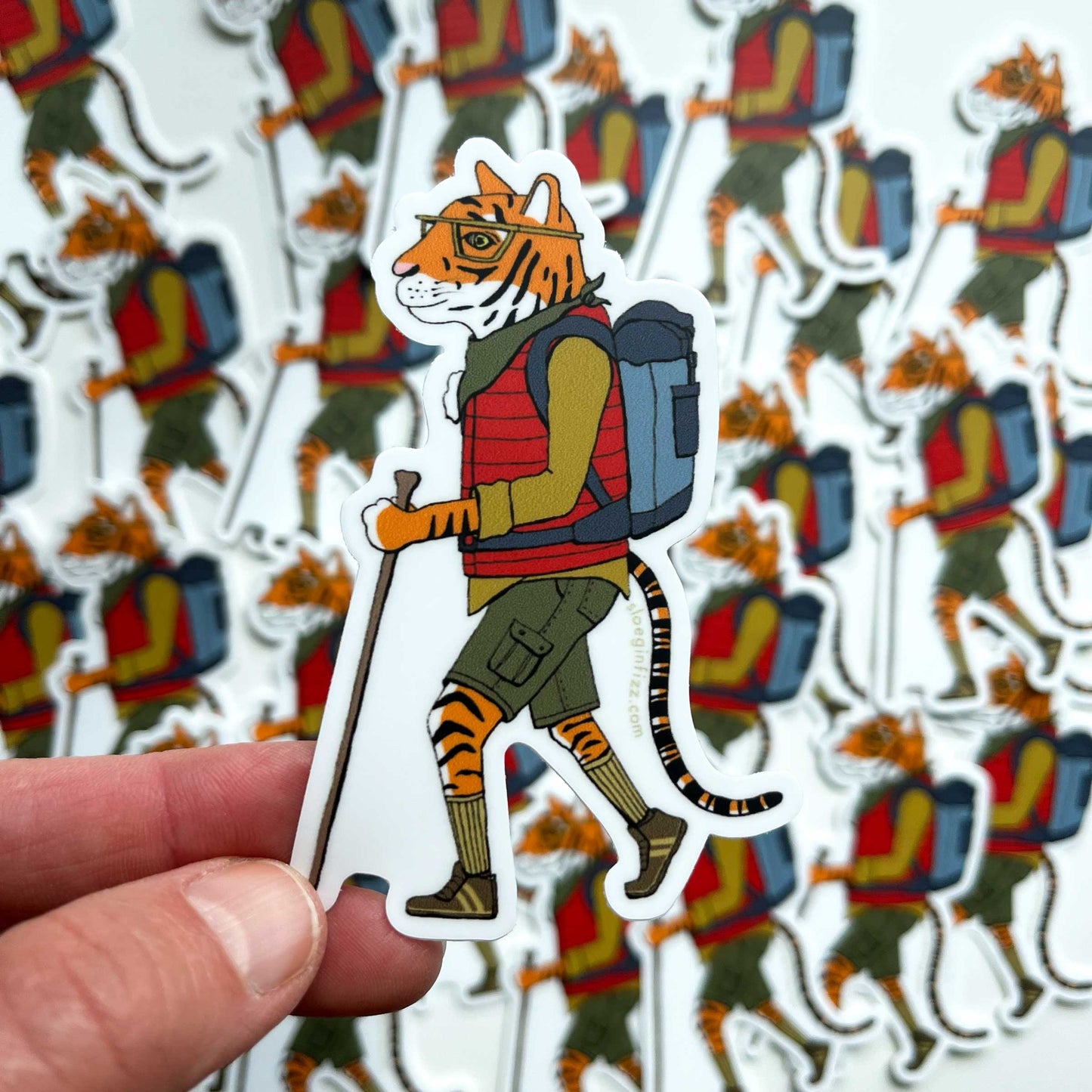 Tiger on the Trail Sticker
