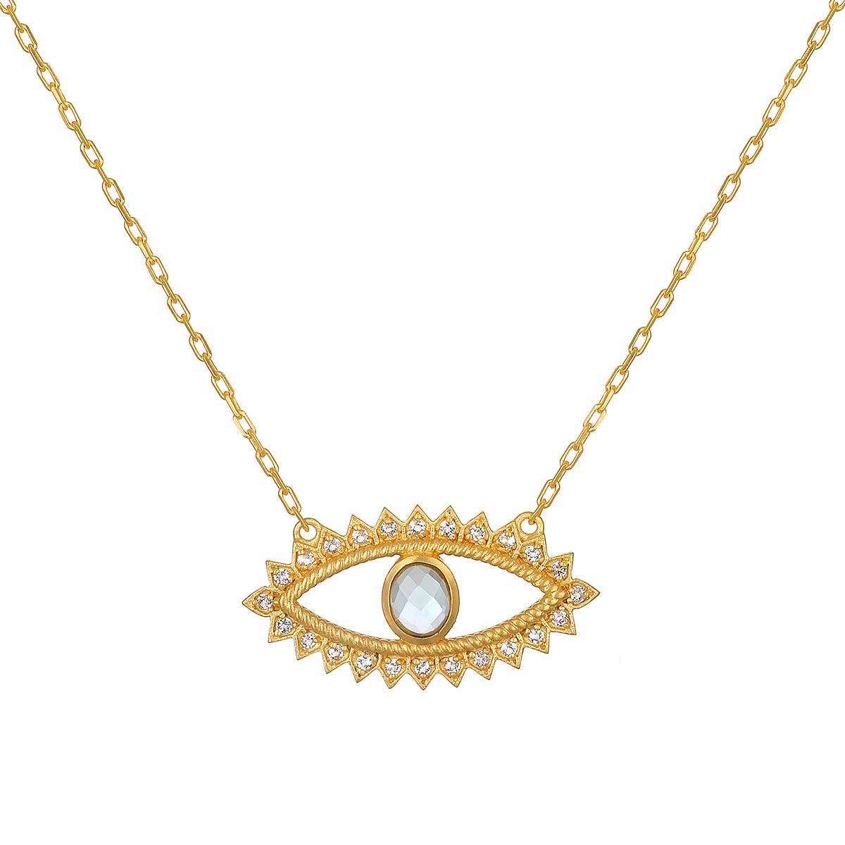 Blue Topaz Eye Necklace