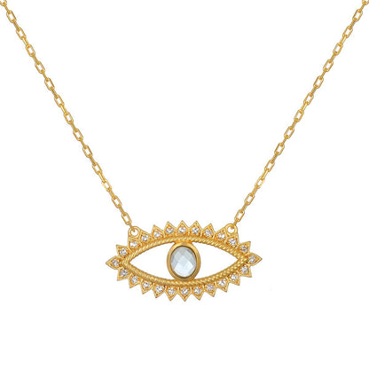 Blue Topaz Eye Necklace