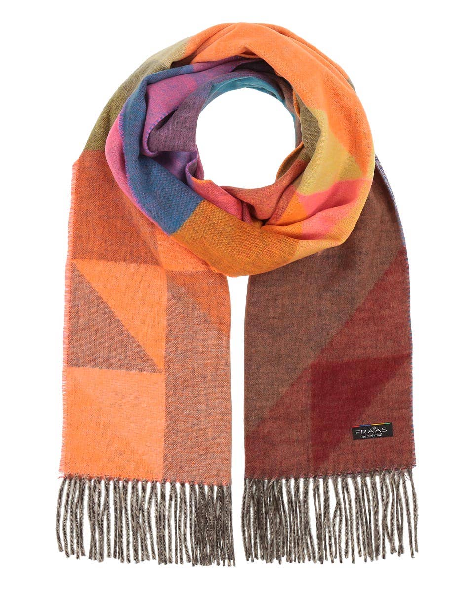 Colorblock Cozy Scarf in Orange & Pink