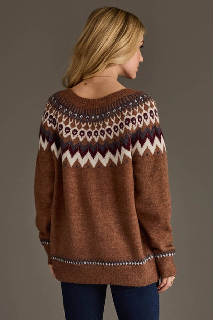 Brown & Burgundy Fair Isle Sweater