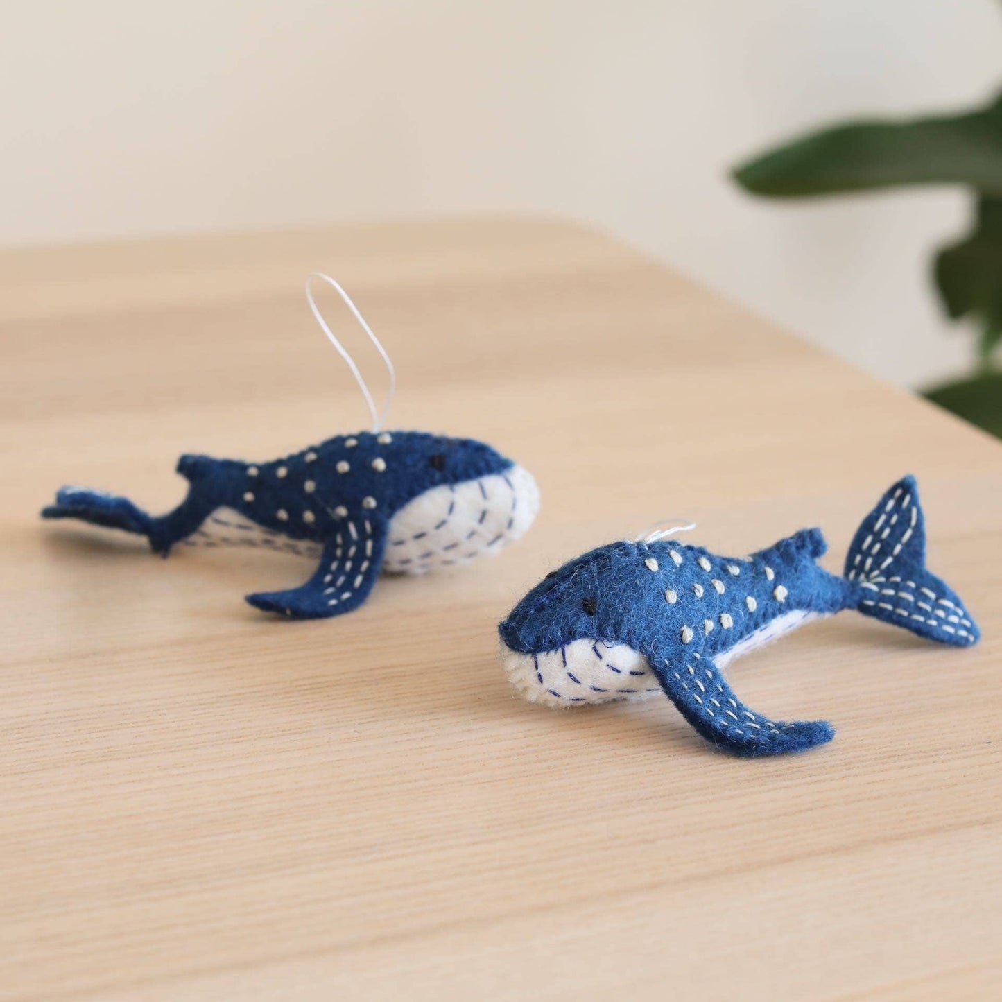 Felt Blue Whale Ornament