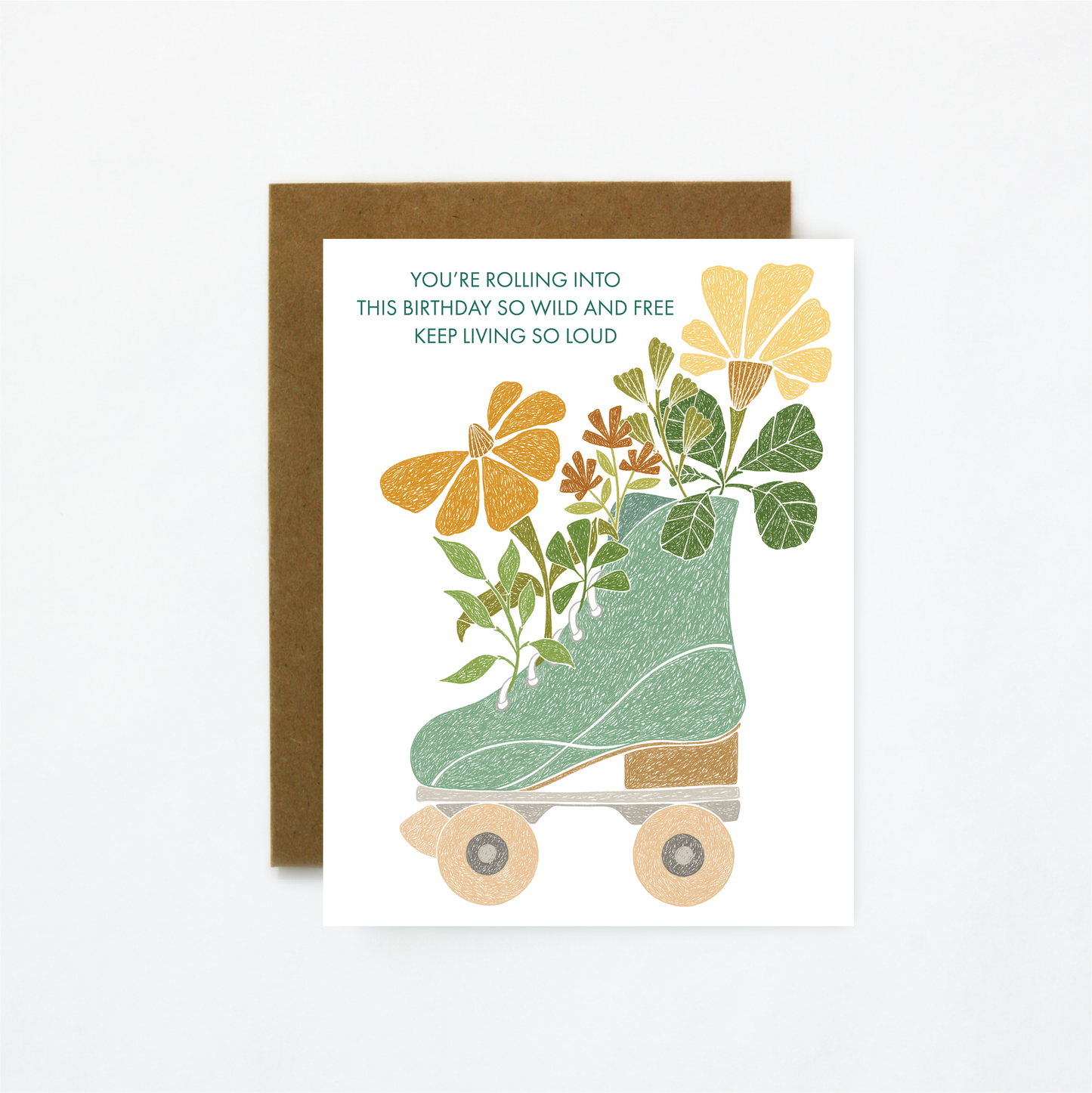 Wild and Free-Roller Skate Birthday Greeting Card