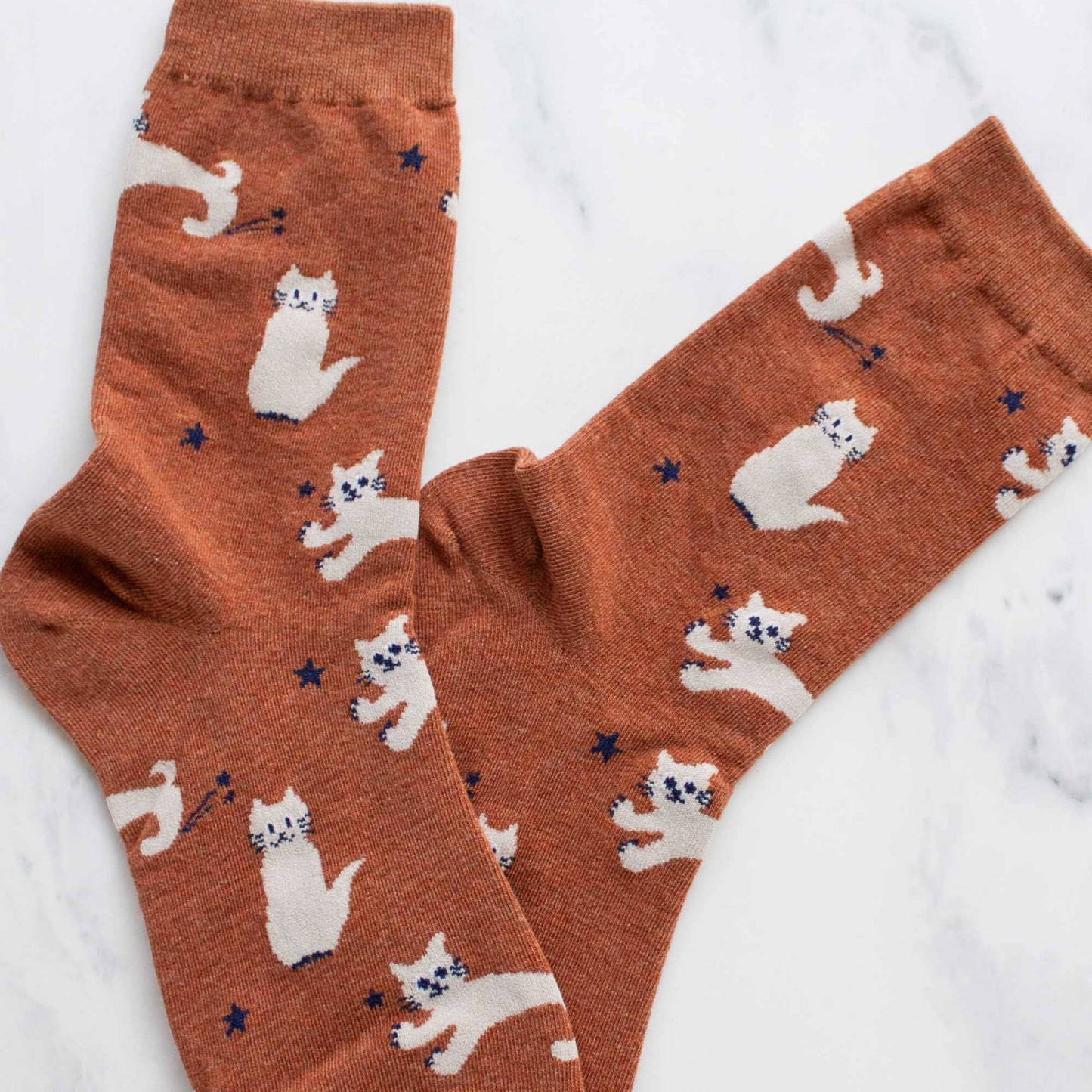 Rust Cat Meow Socks