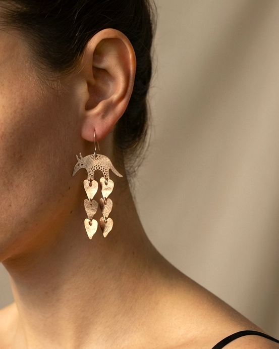 Brass Armadillo Earrings
