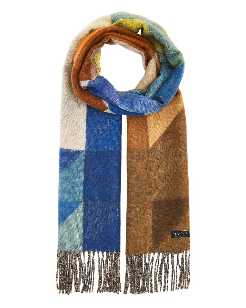 Colorblock Cozy Scarf in Blue & Yellow