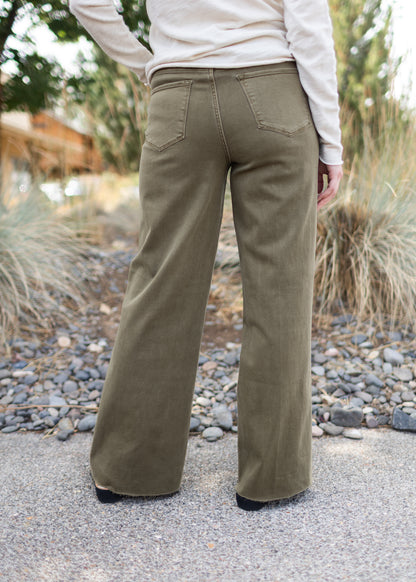 Fiona Raw Edge High Rise Jean in Olive | Dear John