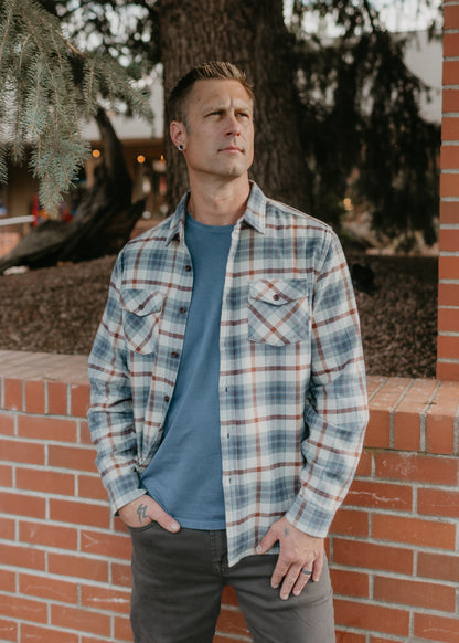 Sierra Flannel in Dusty Blue | Katin