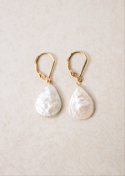 White Baroque Pearl Earrings | Flying Lizard