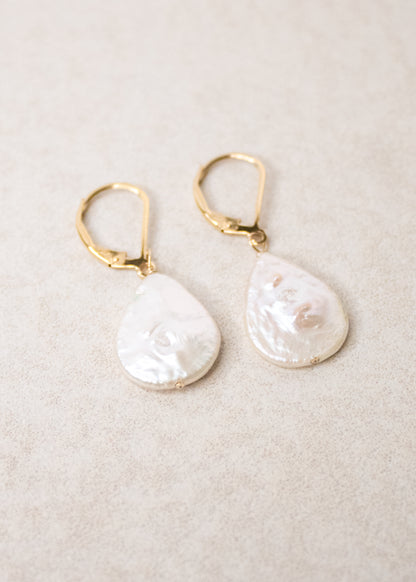White Baroque Pearl Earrings | Flying Lizard