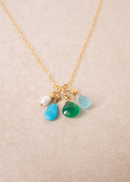 Four Stone Teardrop Necklace | Flying Lizard