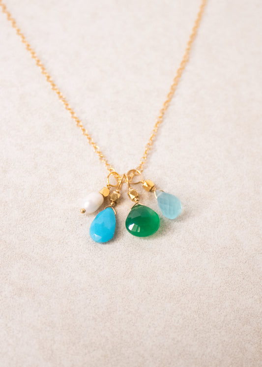 Four Stone Teardrop Necklace | Flying Lizard