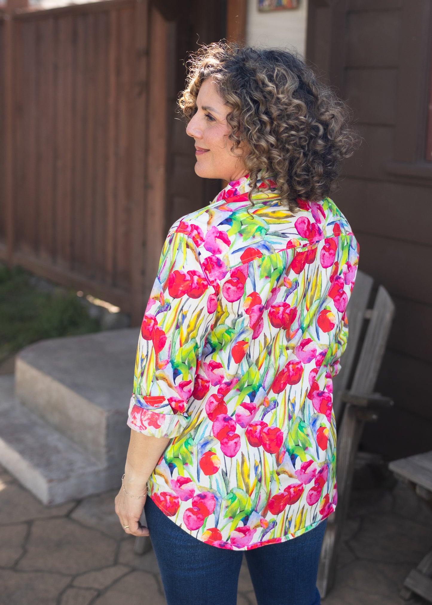 Pink Tulip Cotton Button-Up Shirt | APNY