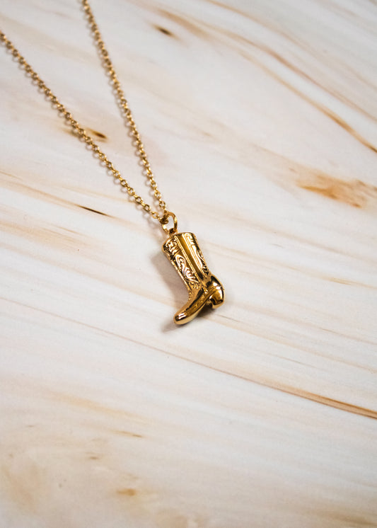 Cowgirl Boot Pendant Necklace