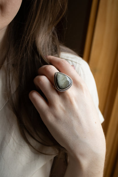 Golden Obsidian Ring