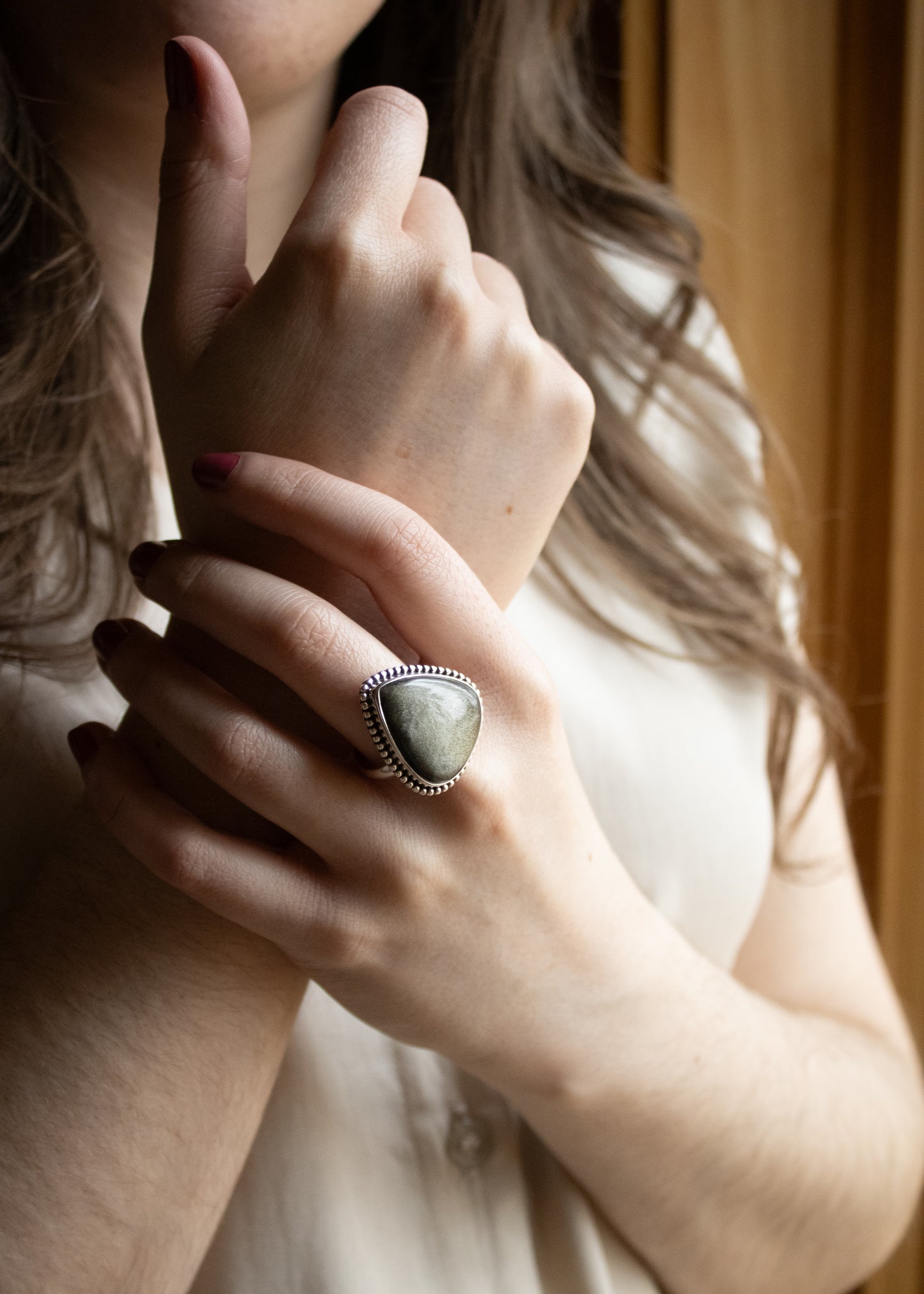 Golden Obsidian Ring