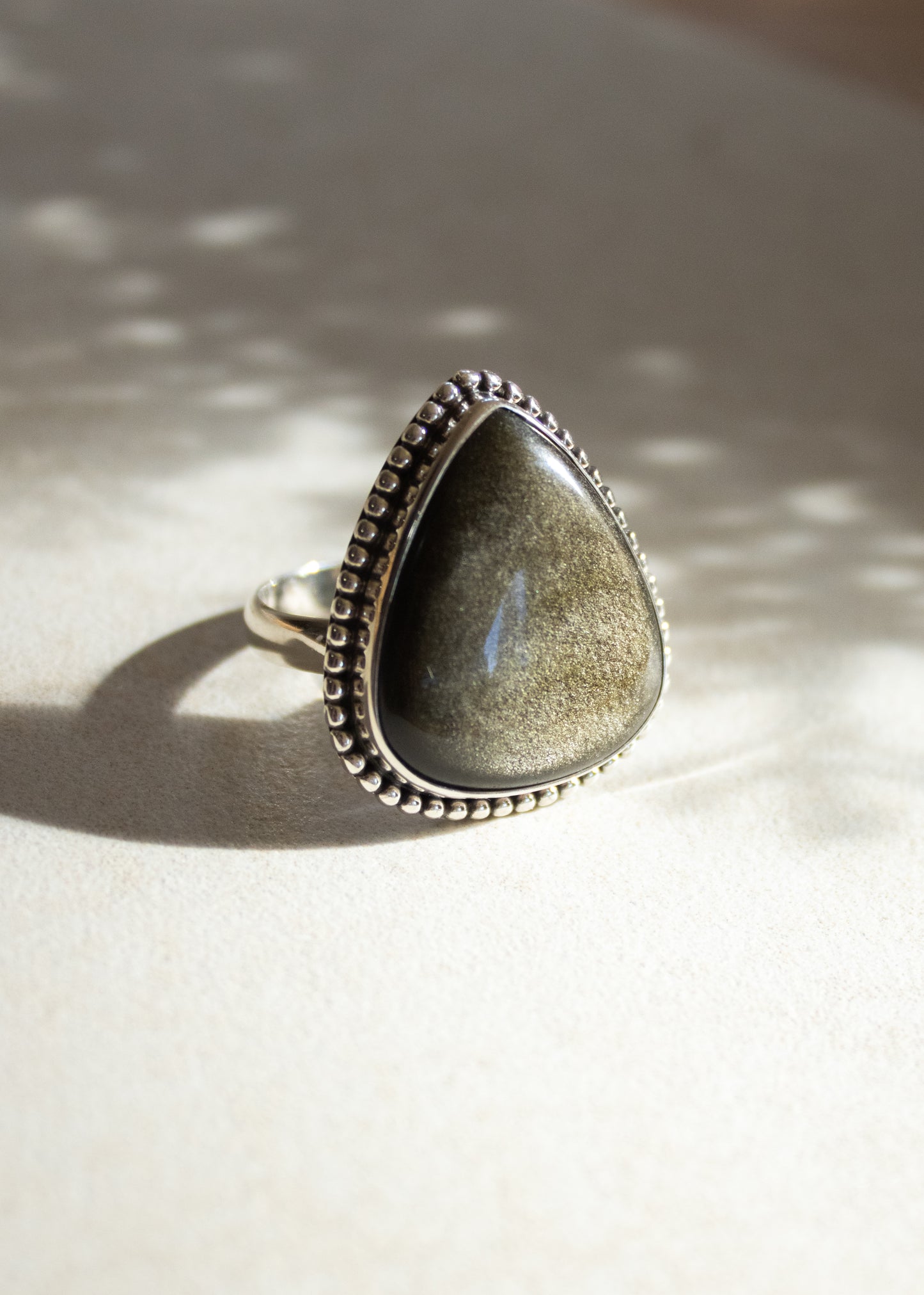 Golden Obsidian Ring