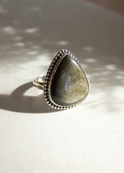 Golden Obsidian Ring