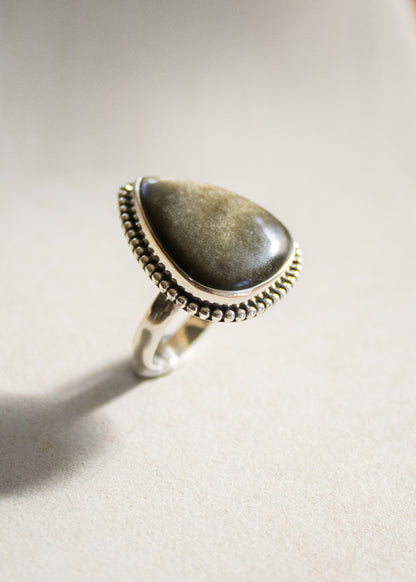 Golden Obsidian Ring