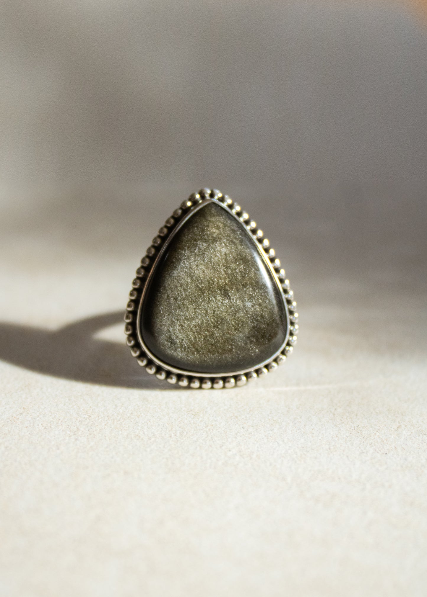 Golden Obsidian Ring