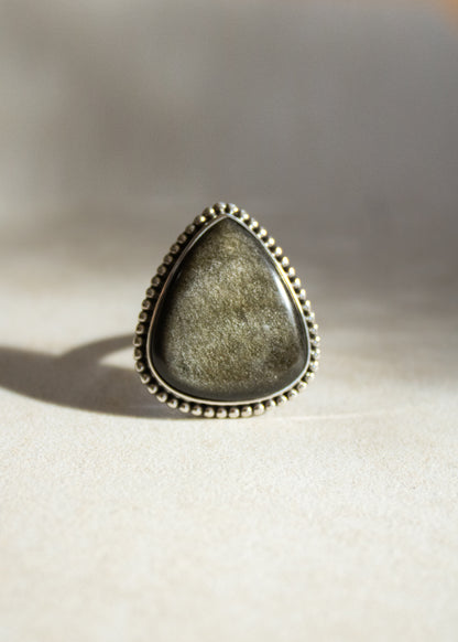 Golden Obsidian Ring