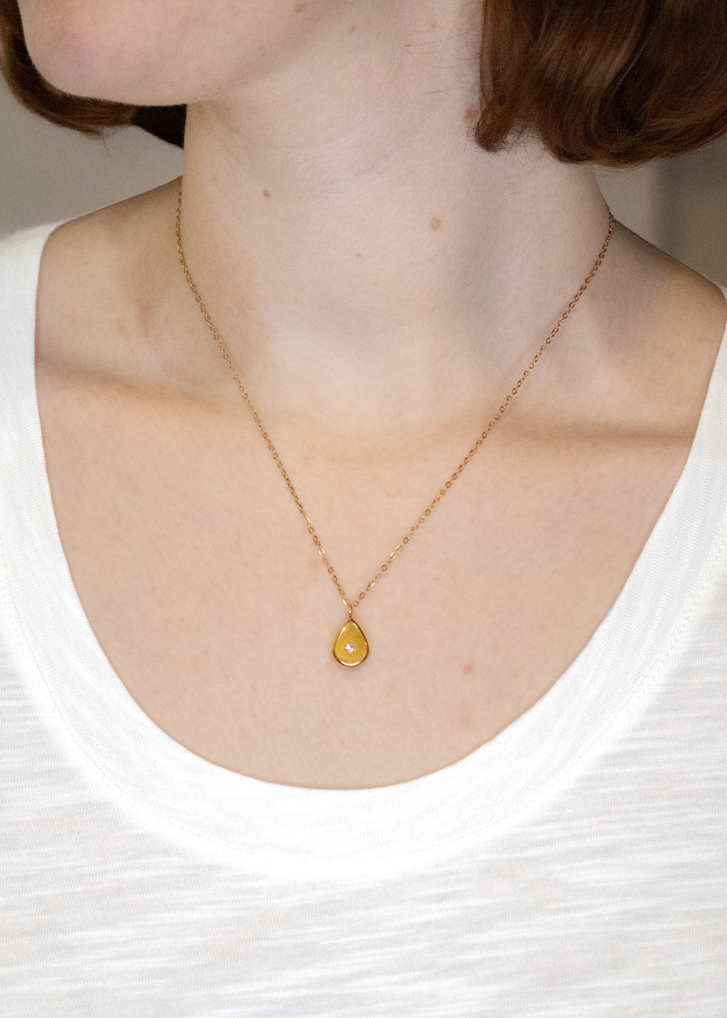 Sparkle Teardrop Pendant Necklace