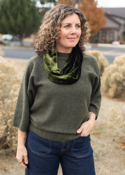Velvet Infinity Scarf in Pine