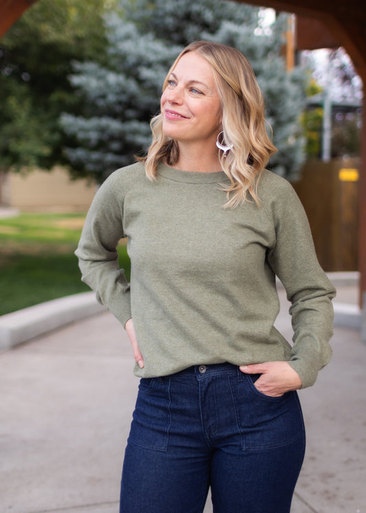 Camille Green Crew Sweater