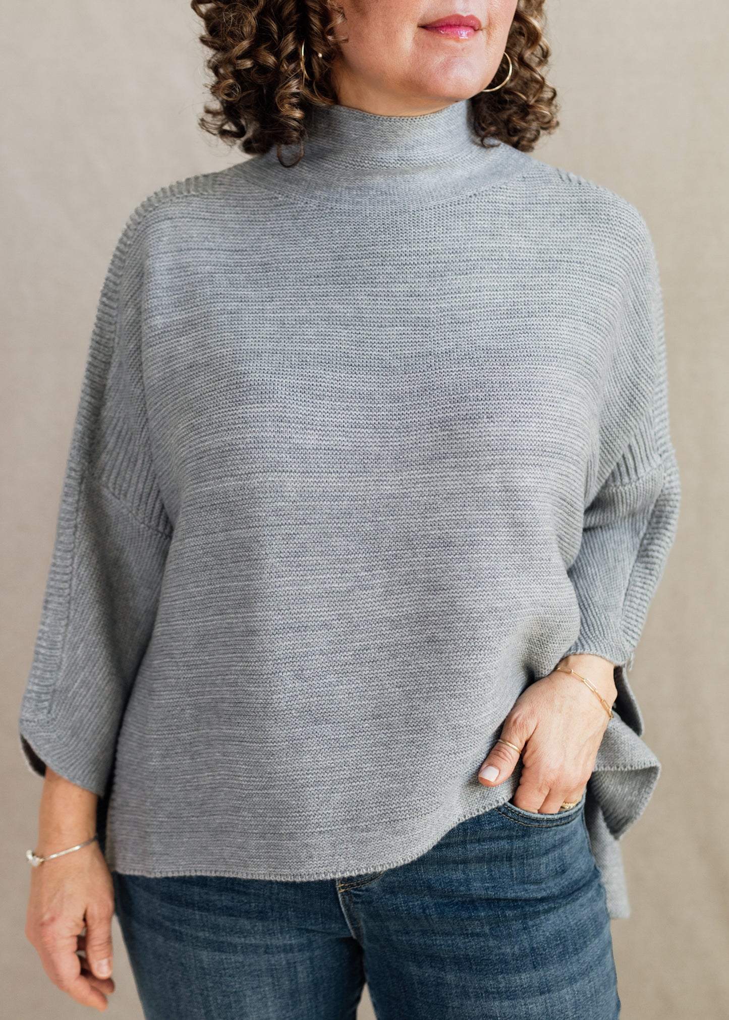 Boho One Size Sweater in Heather Grey | Kerisma