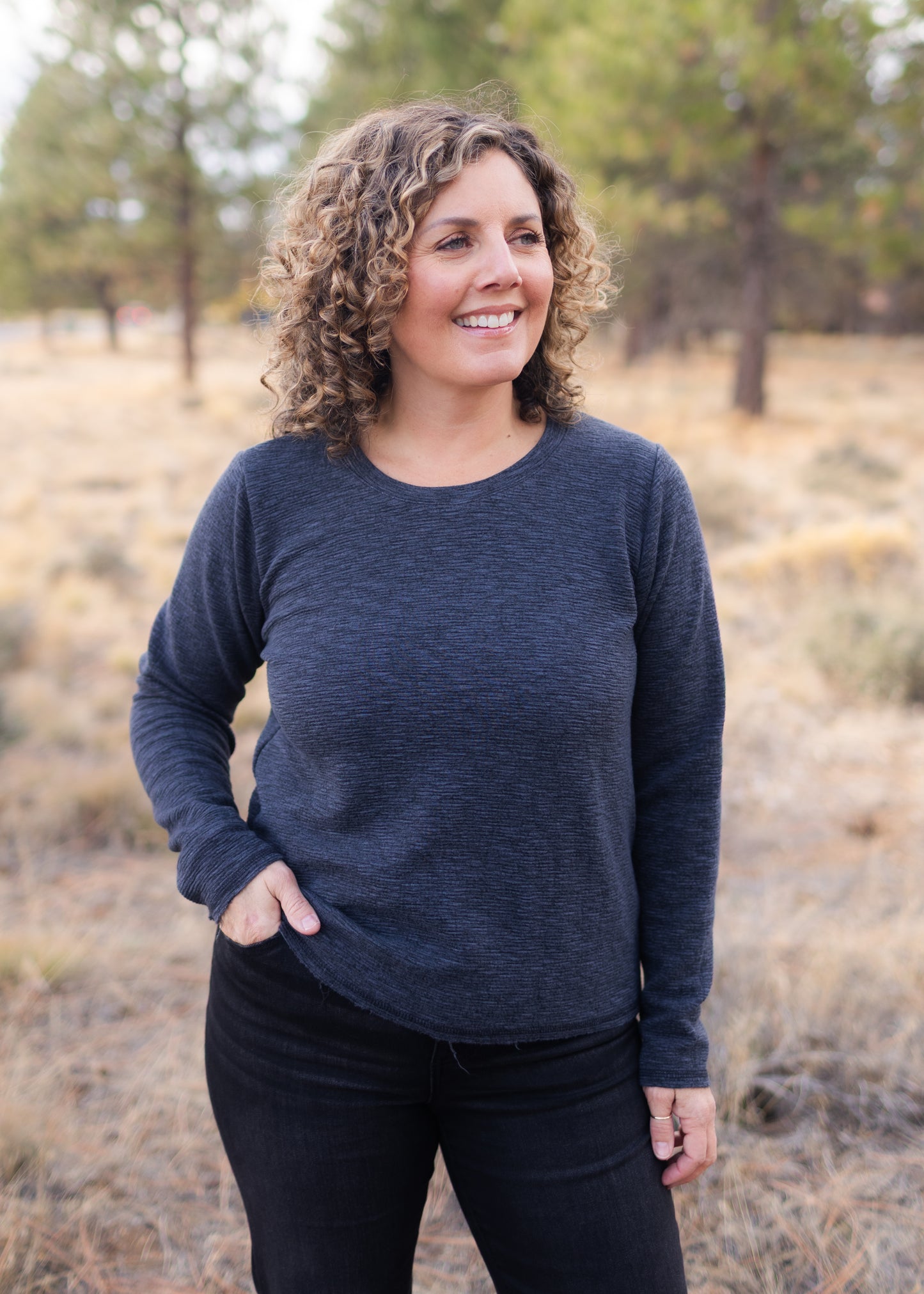 Crimped Sweatshirt in Gull | Cut•Loose