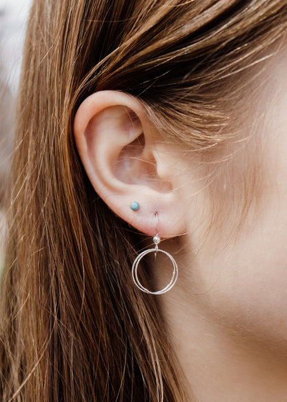 Silver Circle Diamond Cut Earrings