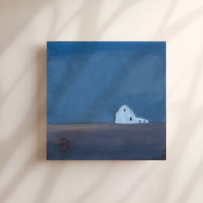 "White Barn" Mini Oil Painting