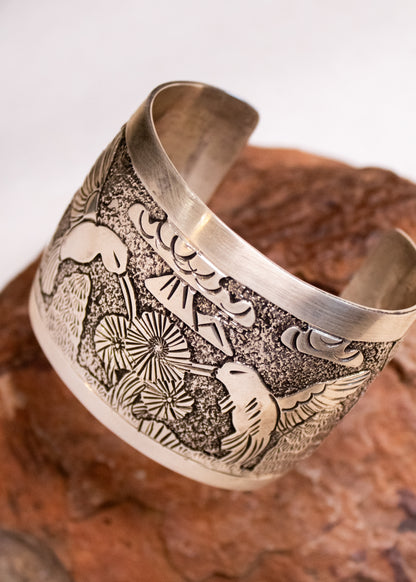 Silver Hummingbird Cuff