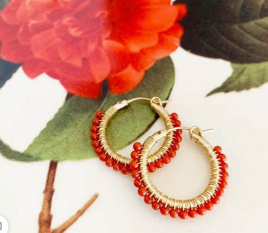 Red Coral Wrap Hoop