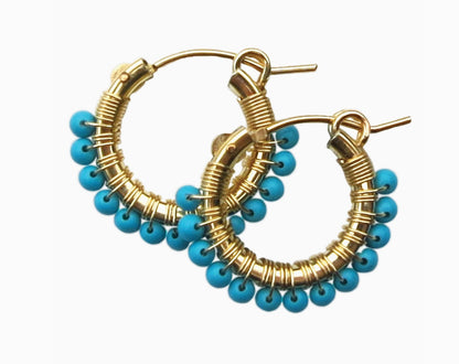 Small Turquoise Wrap Hoop | Viv & Ingrid