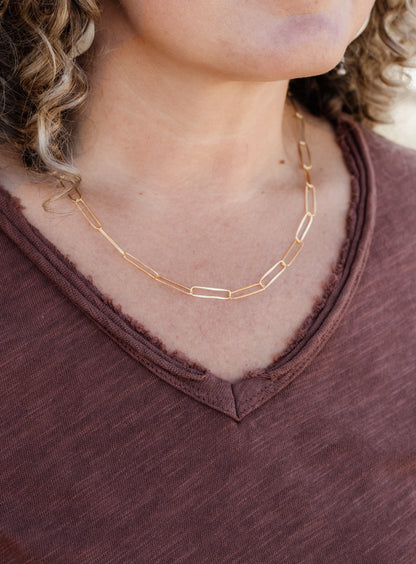Gold Paperclip Handmade Chain Necklace | Jane Diaz