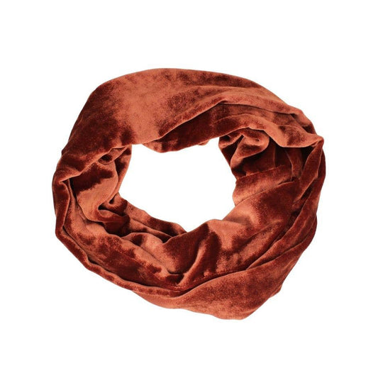 Silk Velvet Infinity Scarf in Rust