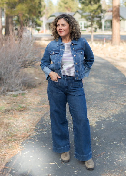Cuffed Sleeve Denim Jacket | Liverpool