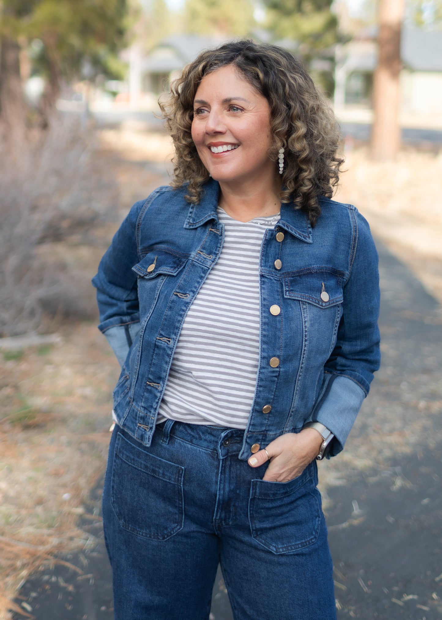 Cuffed Sleeve Denim Jacket | Liverpool