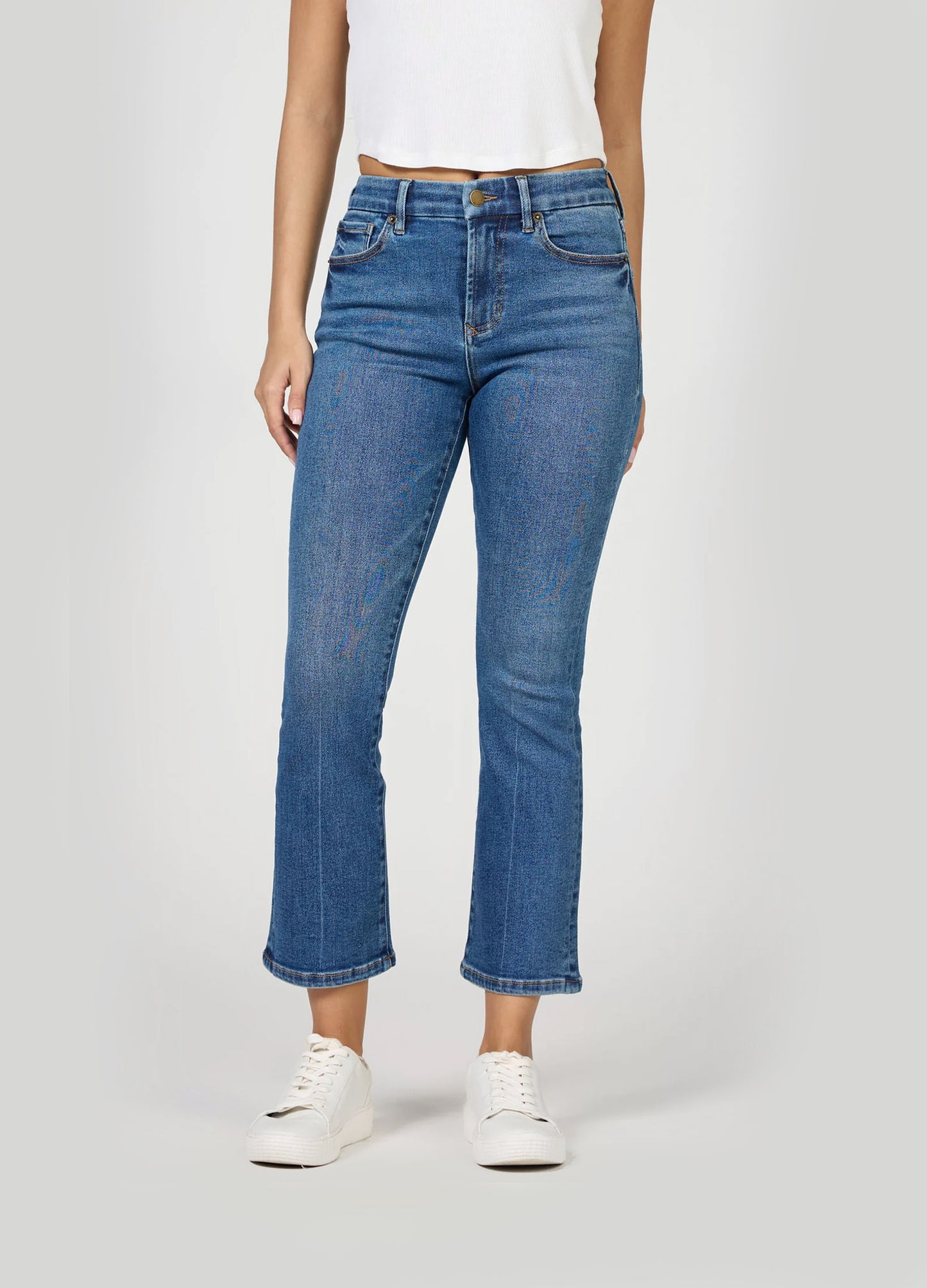 Jeanne Cropped Flare Jean in Evergreen | Dear John