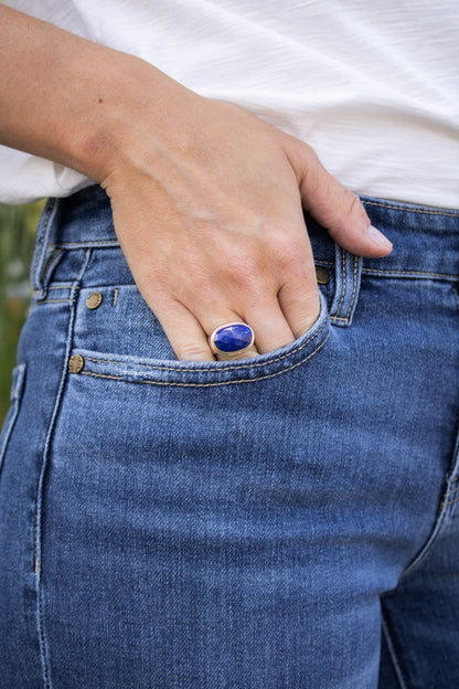 Rose Cut Lapis Ring | Linda Blumel