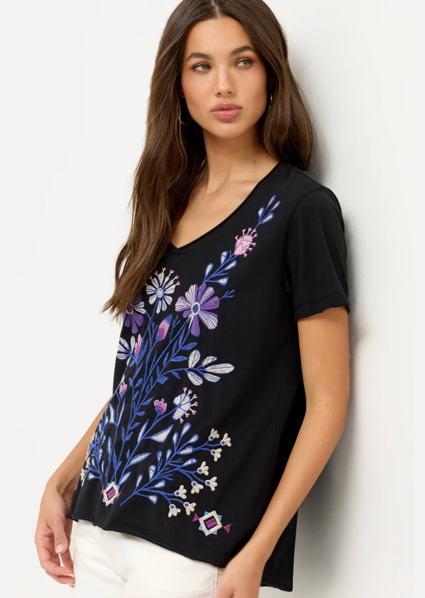 Adina Tee in Black | Johnny Was