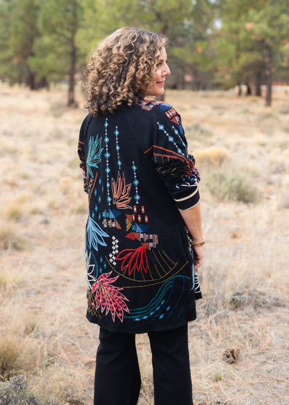 Midi Bomber Jacket in Black | Johnny Was