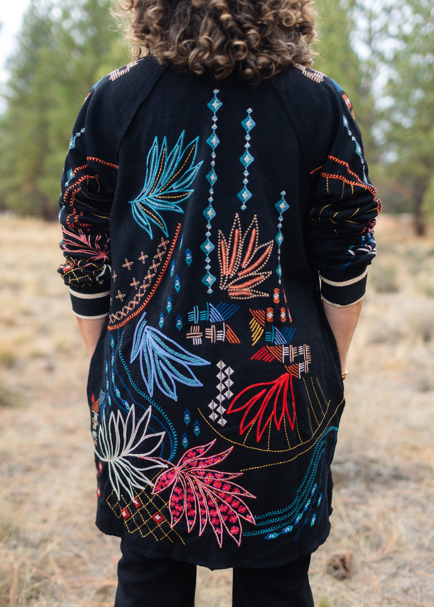 Midi Bomber Jacket in Black | Johnny Was