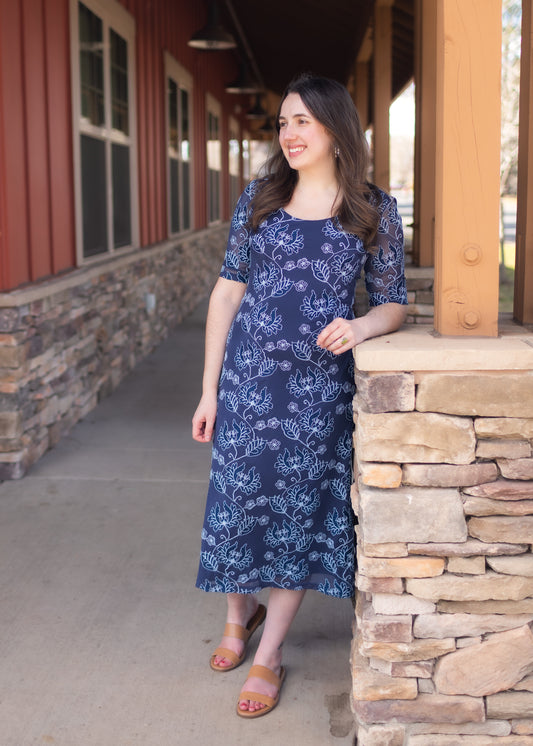 Maya Mesh Midi Dress in Luna | Johnny Was