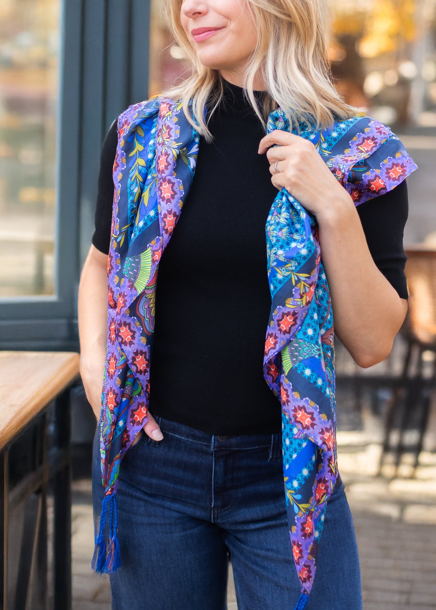 Thalassa Square Silk Scarf | Johnny Was